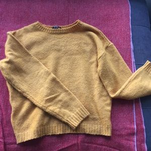 Mustard Cropped Sweater 🍁